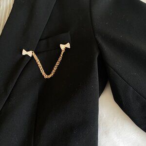 Collar Pin-NEW-Crystal Bow Tie Clip Brooch